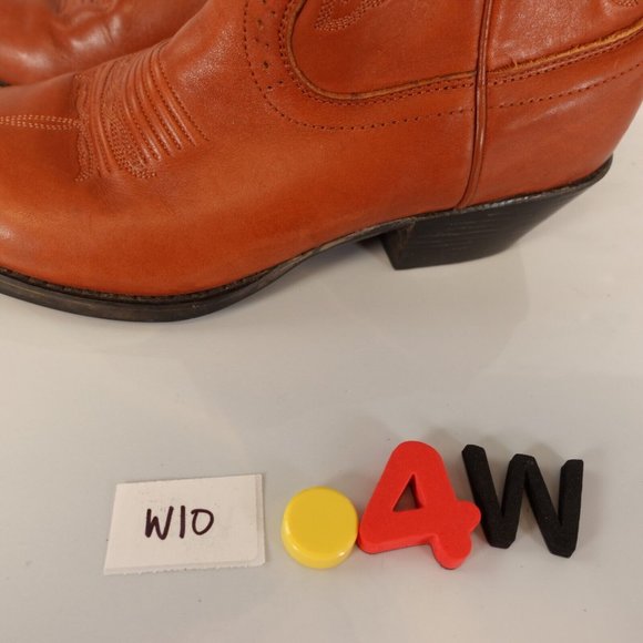 Road Wolf Boots 7 M Women Western Cowboy Outland Leather Rodeo Daisy Duke Cognac - Picture 15 of 16